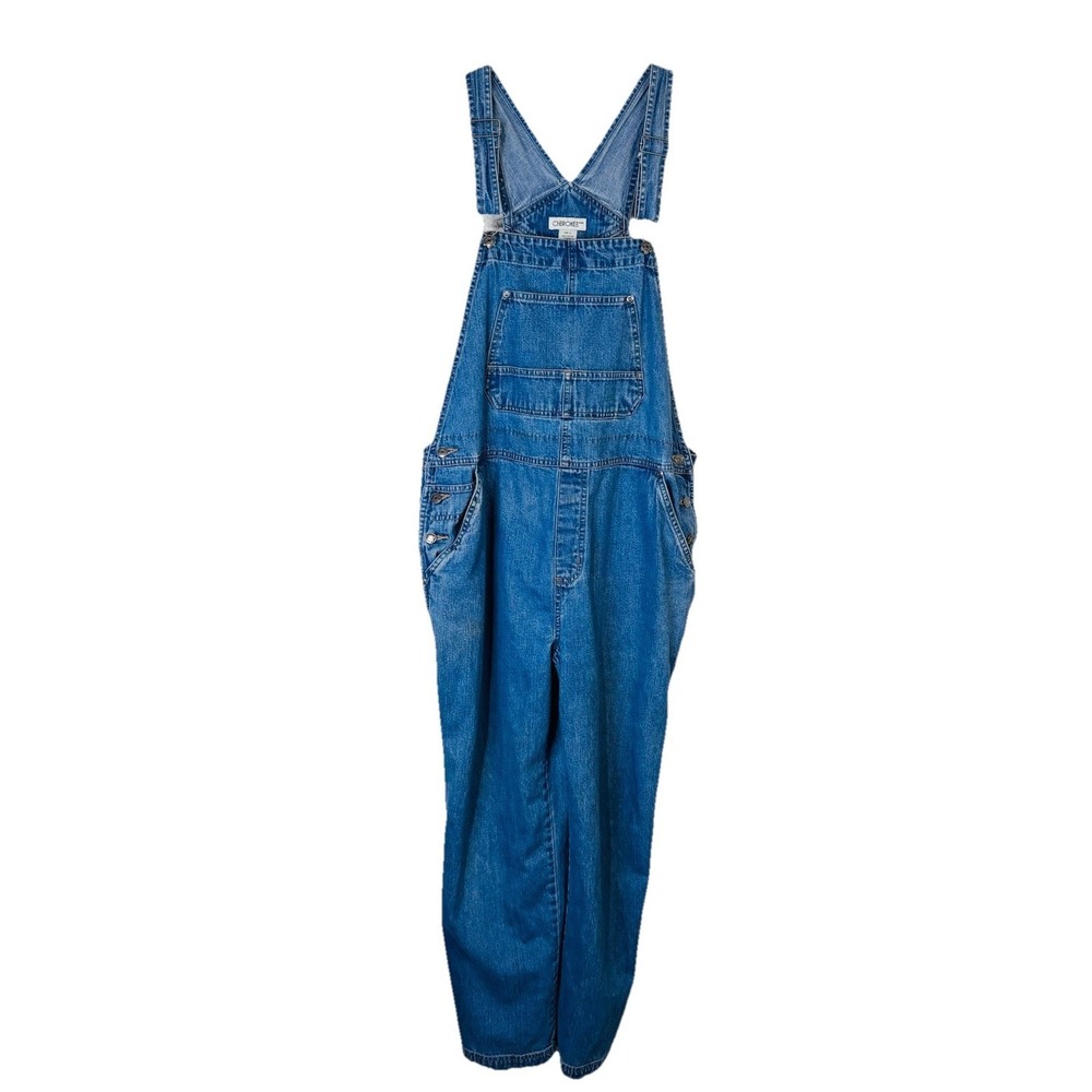 Cherokee Denim Carpenter Overall Large Blue 200% Cotton